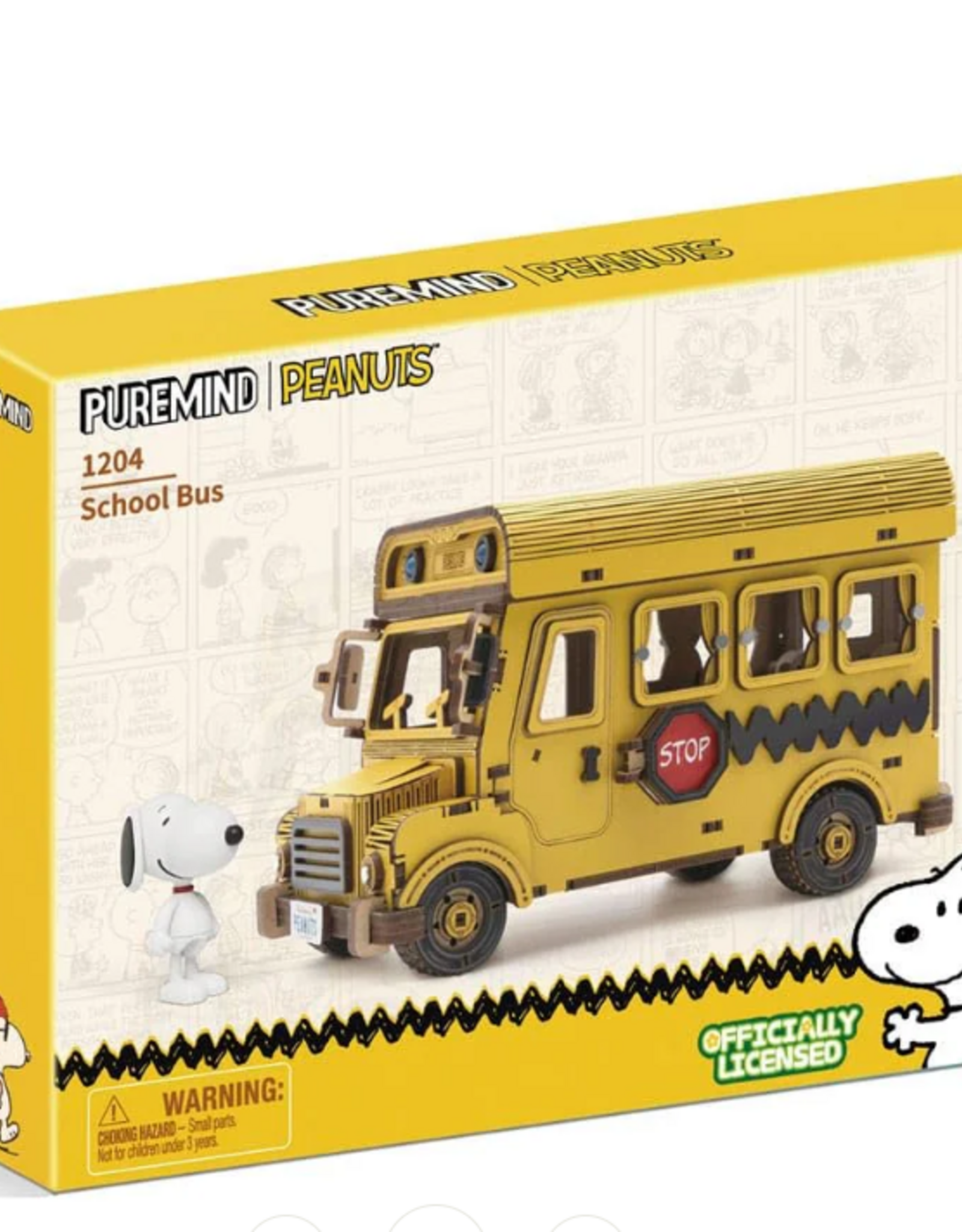 PureMind 3D Wooden Model - Snoopy School Bus