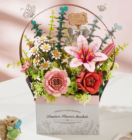 Rolife Wooden Bloom Craft - Flower Basket