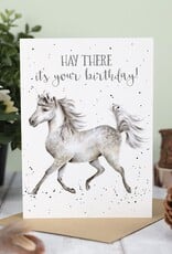 Wrendale Design Cards-Birthday 'Hay There' Horse Single Card