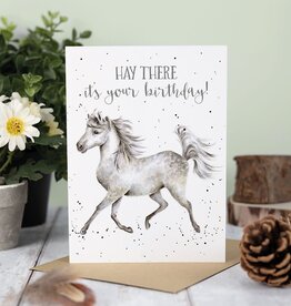 Wrendale Design Card - Birthday 'Hay There' Horse Single Card
