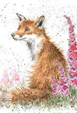 Wrendale Design Card - Foxgloves Gift Card Enclosure