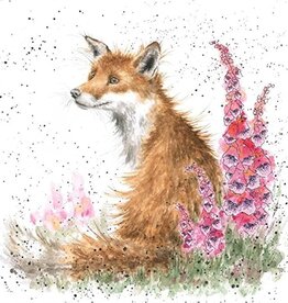Wrendale Design Card - Foxgloves Gift Card Enclosure