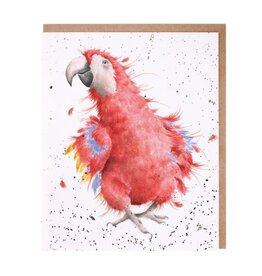 Wrendale Design Cards-Parrot on Parade Single Card