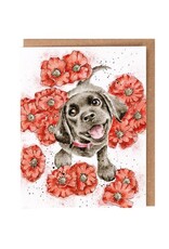 Wrendale Design Card - Wildflower Card Poppy Love Dog