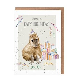 Wrendale Design Card - Birthday 'The HappyBara' Capybara Single Card