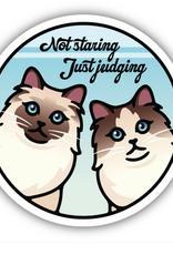 Stickers NW NOT STARING JUST JUDGING CATS STICKER