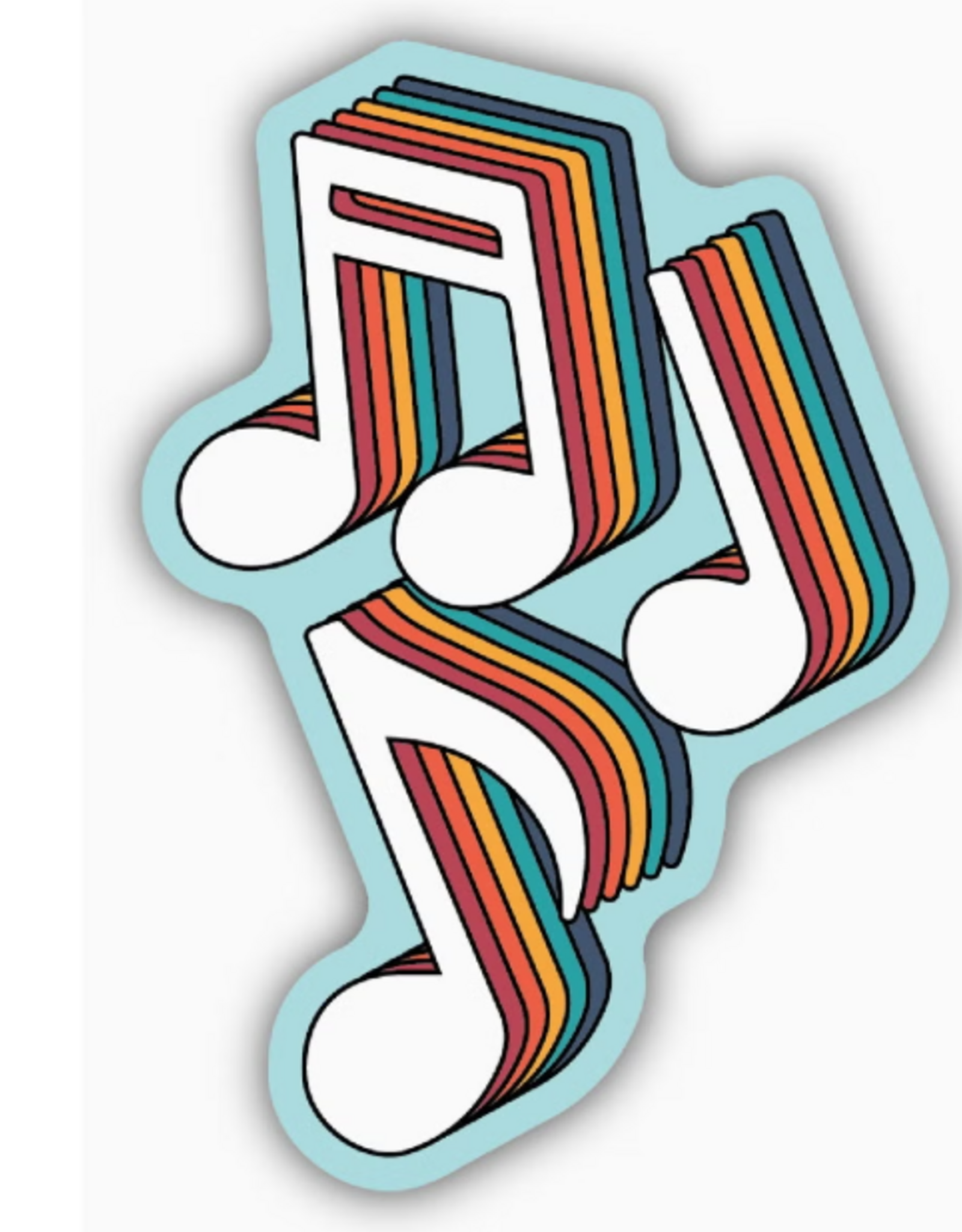 Stickers NW RAINBOW MUSIC NOTES STICKER