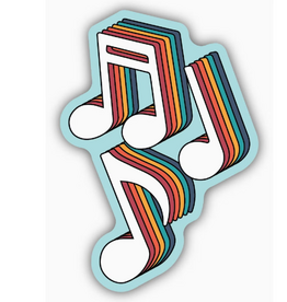 Stickers NW RAINBOW MUSIC NOTES STICKER