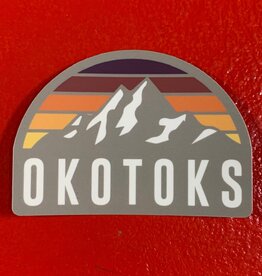 Stickers NW Okotoks 0375 MOUNTAIN SUNSET CREST STICKER