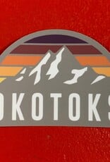Stickers NW Okotoks 0375 MOUNTAIN SUNSET CREST STICKER