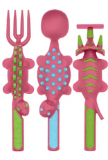 Dino Constructive Eating (Pink Clamshell) Utensils Set