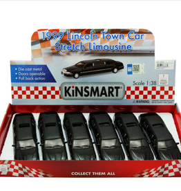 Kinsmart Die Cast Pull Back Lincoln Town Car Limo 7"