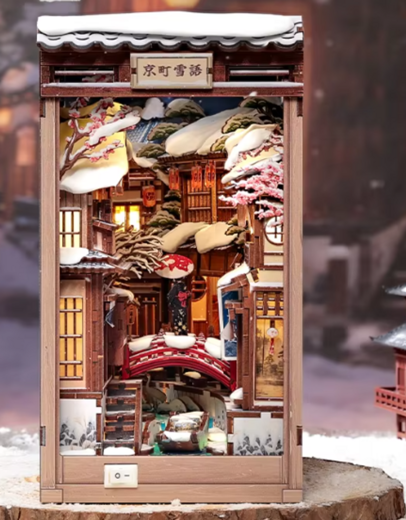 CUTEBEE DIY Book Nook-Kyoto Snow Whisper