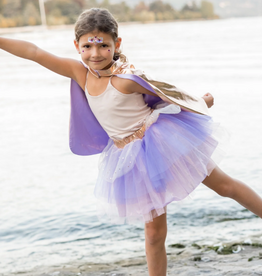 Great Pretenders Super Duper Tutu , Cape & Mask, Gold/Lilac Size 4-6