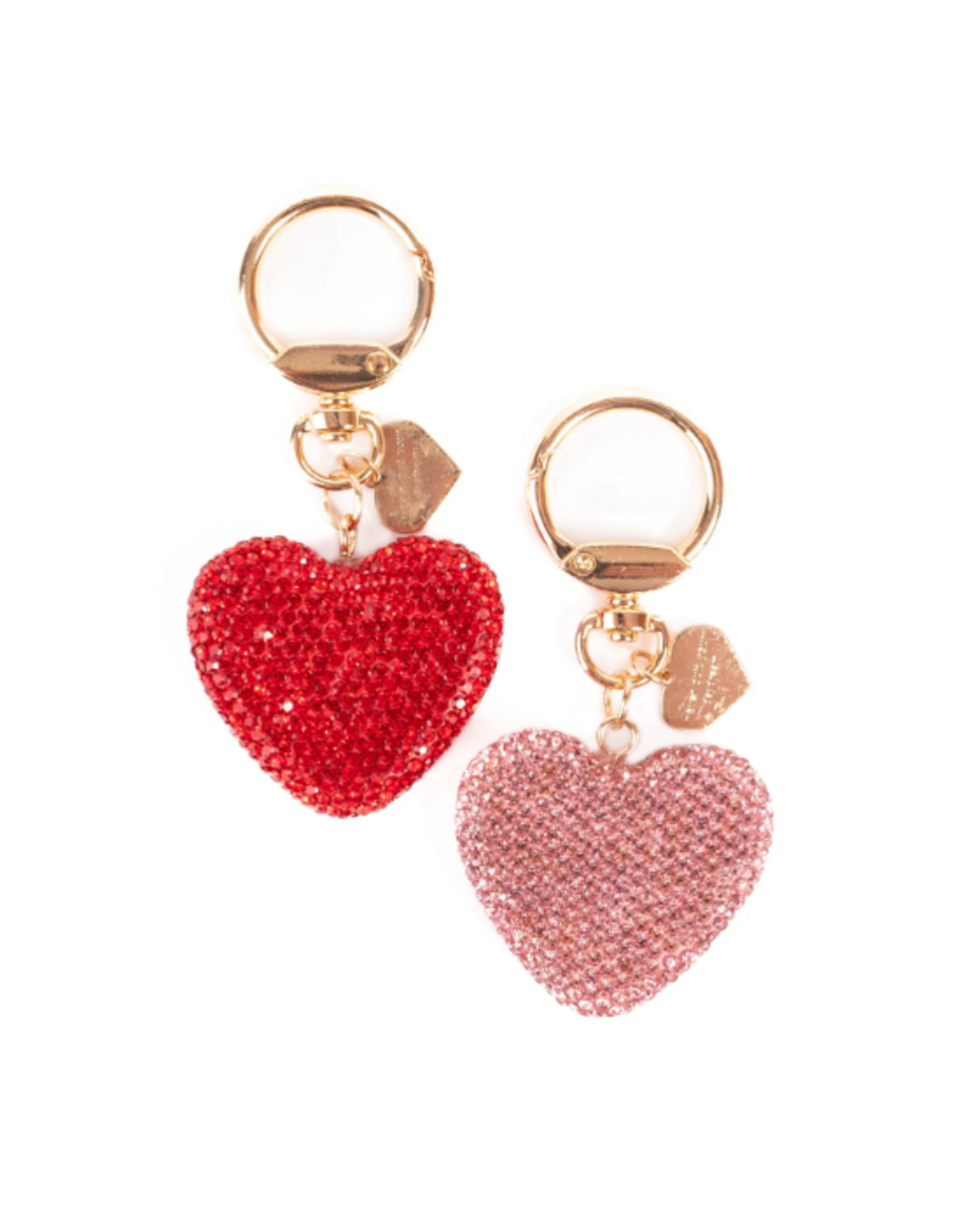 Great Pretenders Sparkling Crystal Heart Bag Charm, Assorted