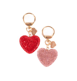 Great Pretenders Sparkling Crystal Heart Bag Charm, Assorted