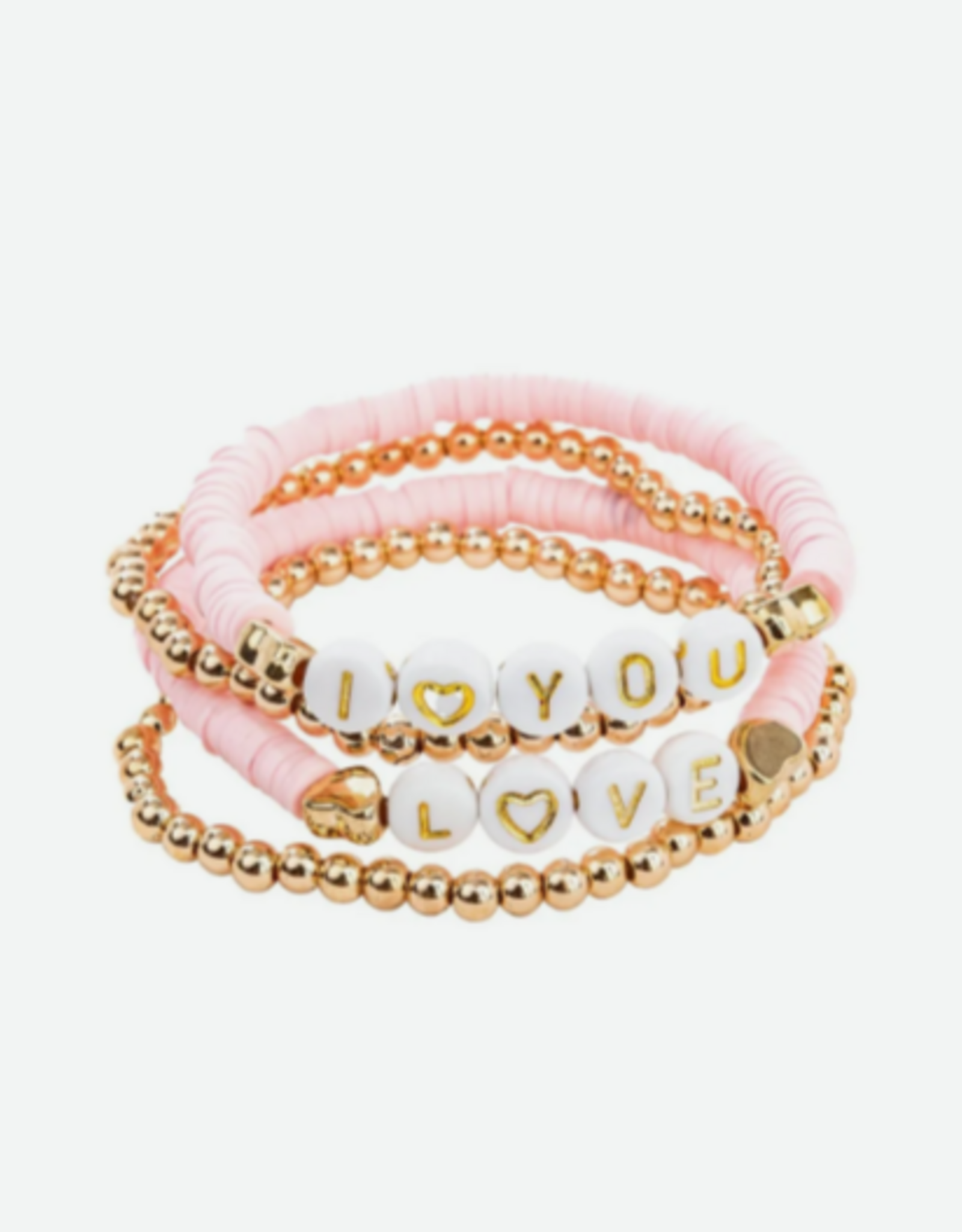 Great Pretenders Pink Love Bracelet Set 4pc