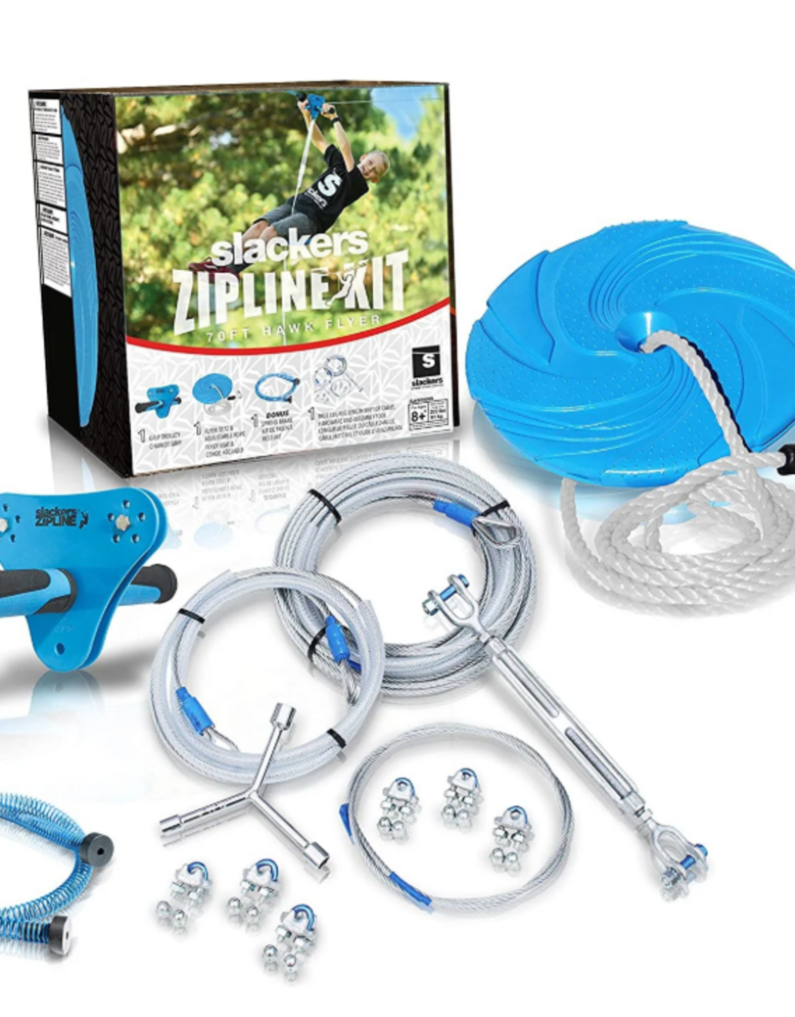 Slackers Slacker 70' Zipline Hawk Kit w/Spring Break