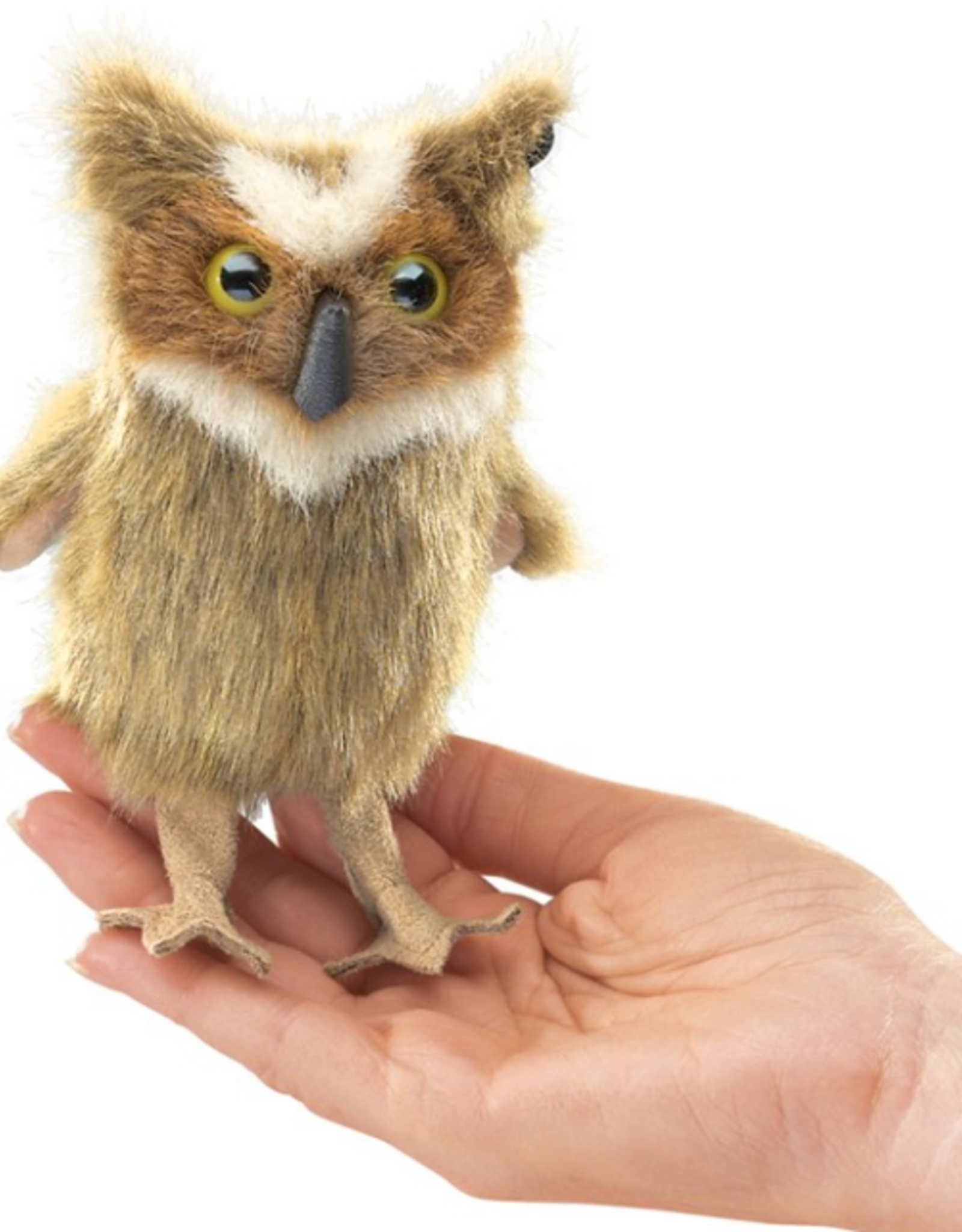 FOLKMANIS Mini Great Horned Owl Finger Puppet