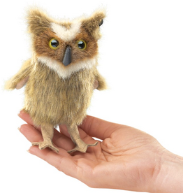 FOLKMANIS Mini Great Horned Owl Finger Puppet