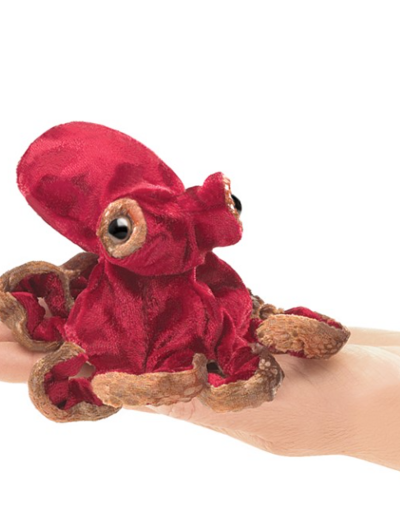 FOLKMANIS Mini Red Octopus Finger Puppet