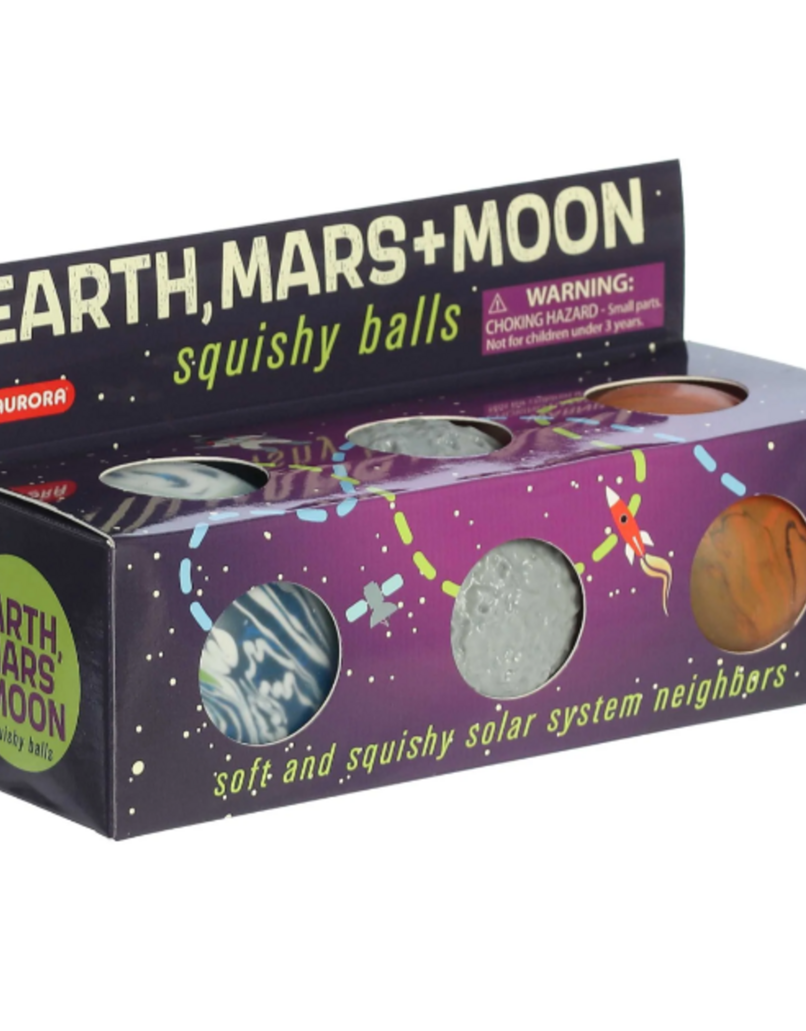Aurora SQUISHY BALLS - Earth Moon Mars 3pk