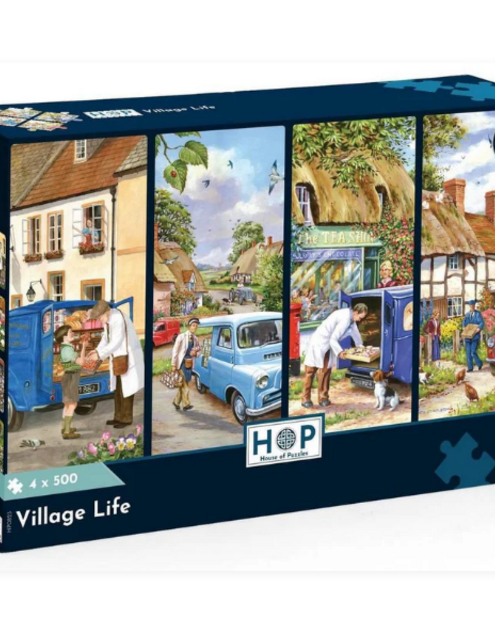 HOP House Of Puzzles Village Life 4x500pc