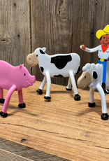 Bendy Farm Animals 4" Asst (Cow,Sheep,Pig)