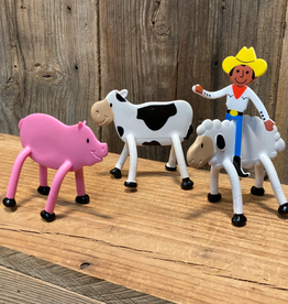 Bendy Farm Animals 4" Asst (Cow,Sheep,Pig)