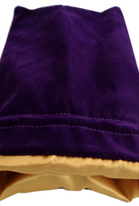 LARGE DICE BAG VELVET PURPLE W/ GOLD SATIN 6x8"