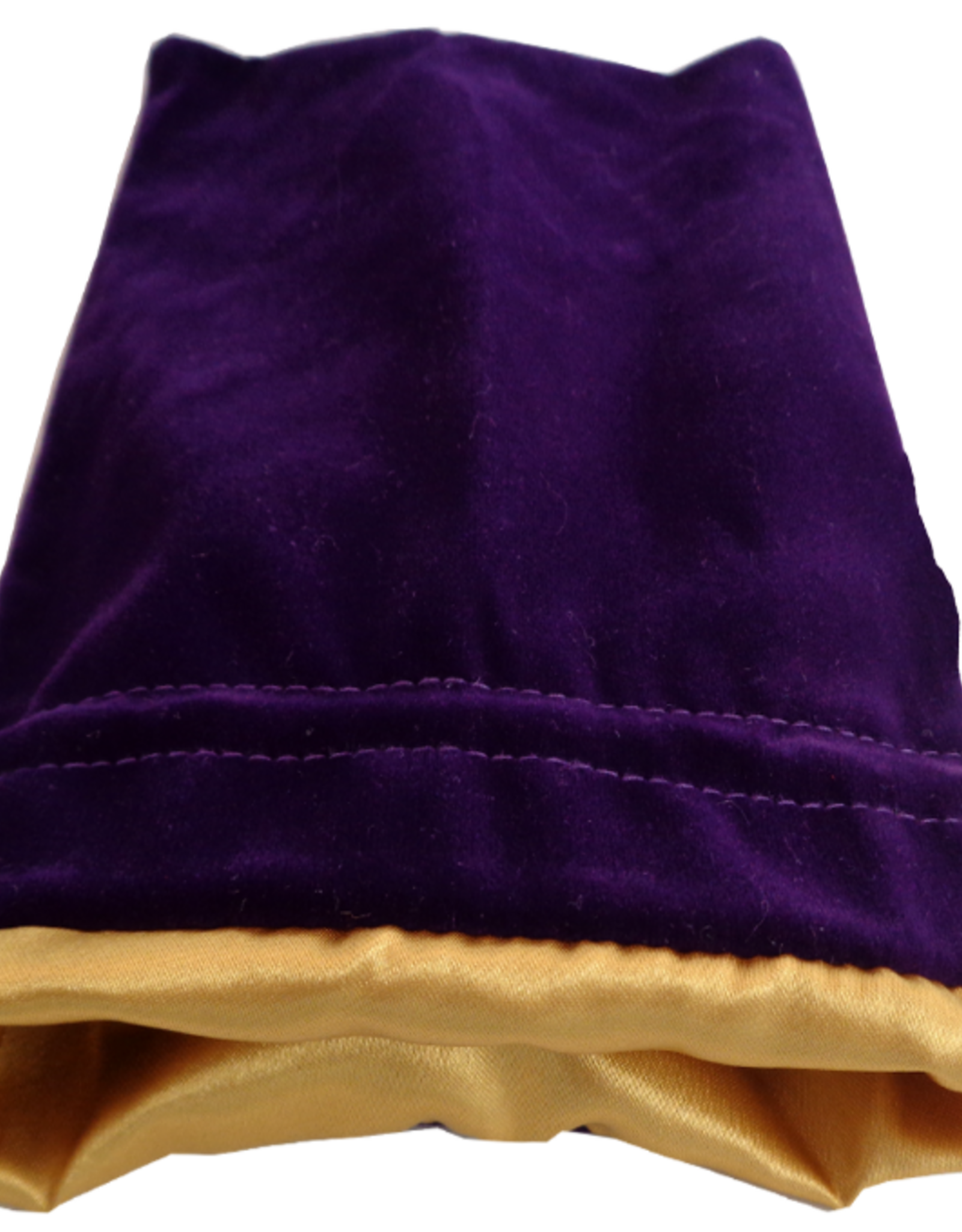 LARGE DICE BAG VELVET PURPLE W/ GOLD SATIN 6x8"