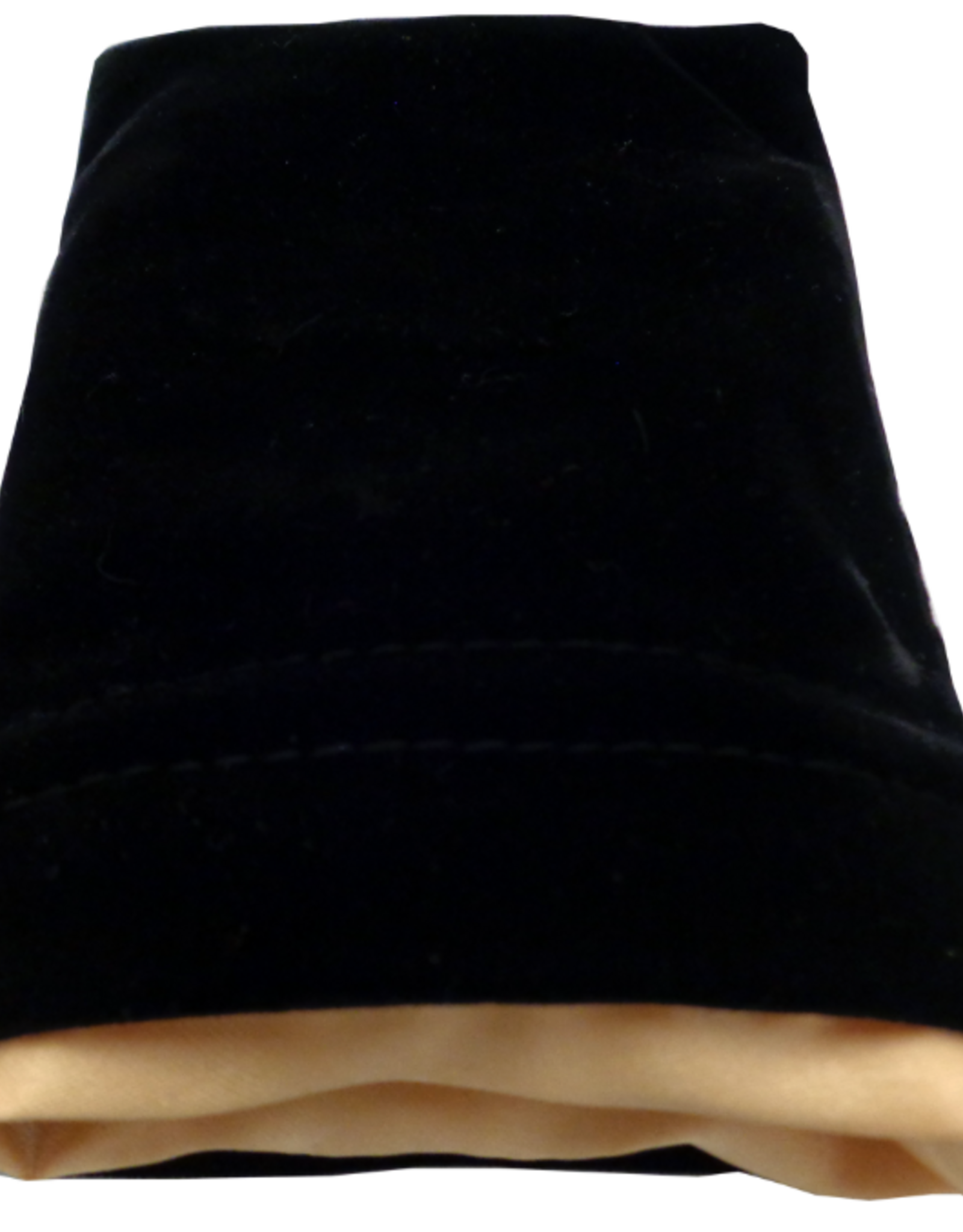 SMALL DICE BAG VELVET BLACK W/ GOLD SATIN 4x6"