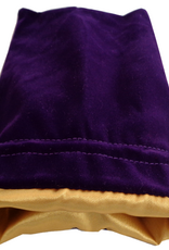 SMALL DICE BAG VELVET PURPLE W/ GOLD SATIN 4x6"