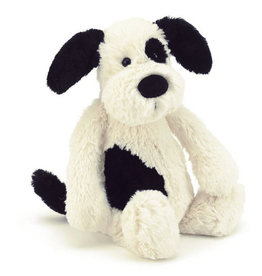 Jellycat Bashful Black &  Cream Puppy Original (Med)