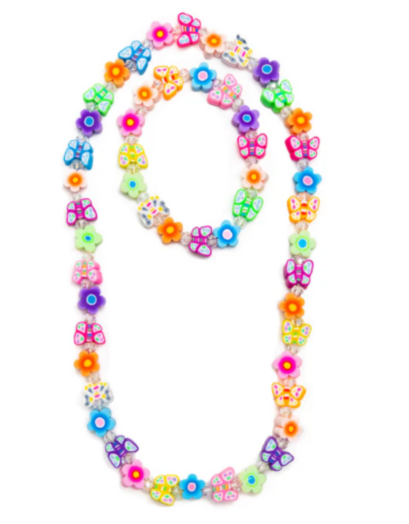 Great Pretenders Flutter Flower Necklace & Bracelet Set 2pc