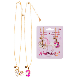 Great Pretenders Bejewelled Unicorns Tear and Share Necklace