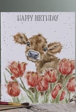 Wrendale Design Card - Birthday 'Birthday Bessie' Cow Single Card