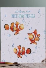 Wrendale Design Card - Birthday 'Brithday Fishes' Clown Fish Single Card