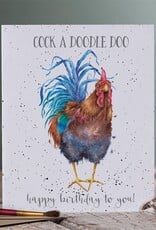 Wrendale Design Card - Birthday 'Cock a Doodle Doo' Cockerel Single Card