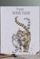 Wrendale Design Card - Birthday 'Happy Purrrthday' Cat Single Card