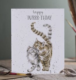 Wrendale Design Card - Birthday 'Happy Purrrthday' Cat Single Card