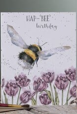 Wrendale Design Card - Birthday 'HapBee Birthday' Bee Single Card