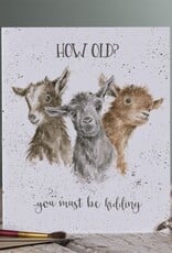 Wrendale Design Card - Birthday 'Just Kidding' Goats Single Card