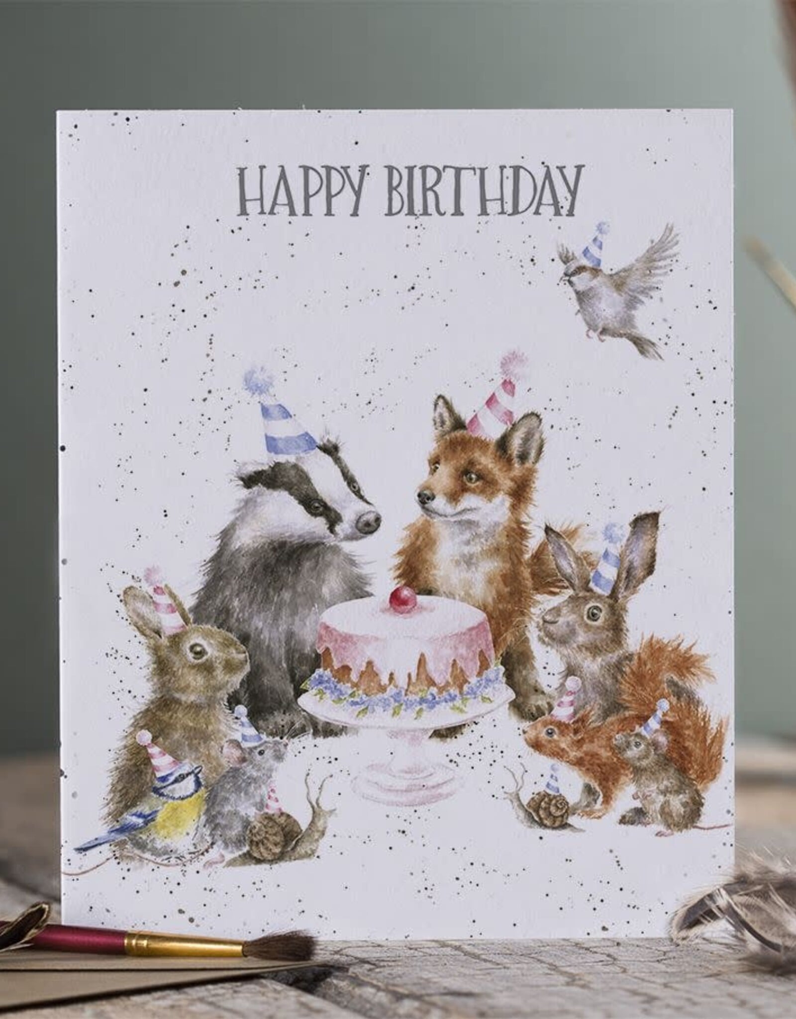 Wrendale Design Card - Birthday 'Woodland Party' Woodland Animal Single Card
