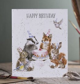 Wrendale Design Card - Birthday 'Woodland Party' Woodland Animal Single Card