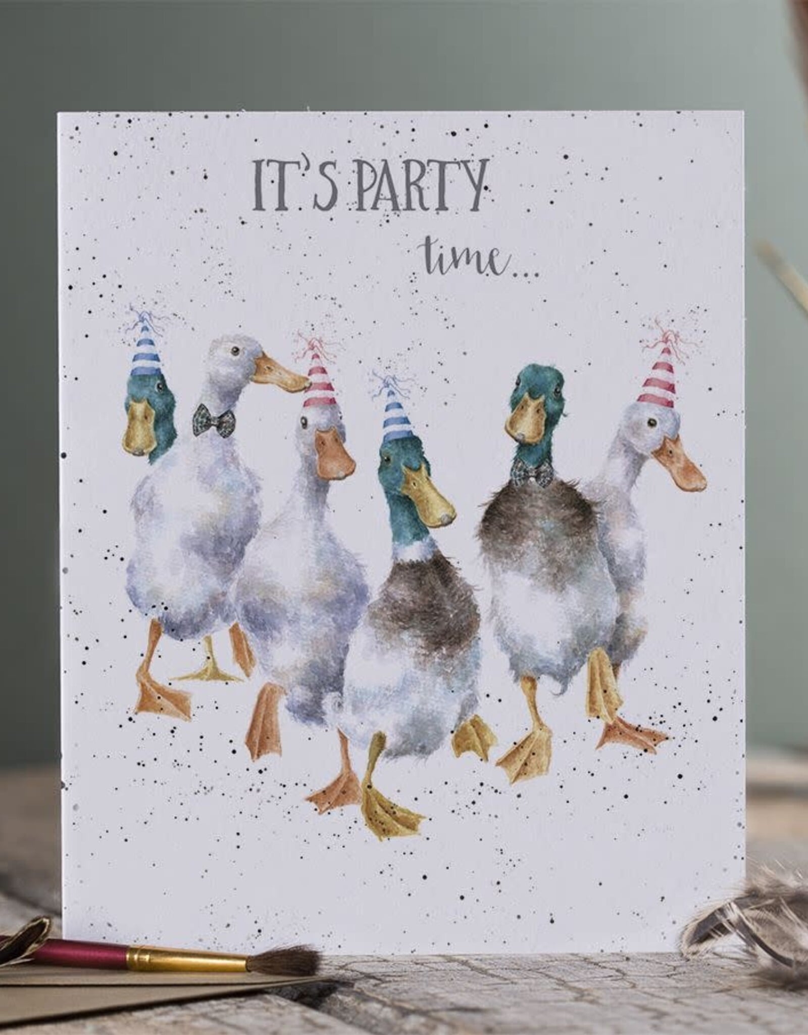 Wrendale Design Card - Birthday 'Party Time' Duck Single Card