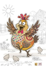 Bug Art Greeting Card - Harriet Hen