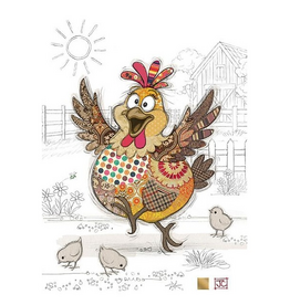 Bug Art Greeting Card - Harriet Hen