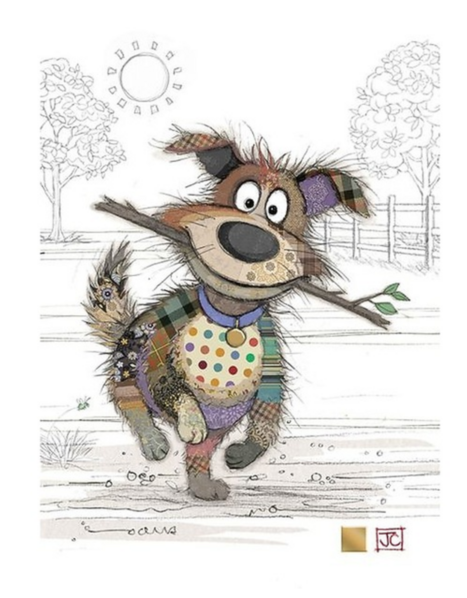 Bug Art Greeting Card - Dougie Dog