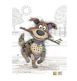 Bug Art Greeting Card - Dougie Dog